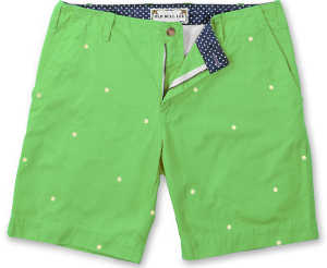 Embroidered Cotton Green Men's Dot Short - product Laydown 022
