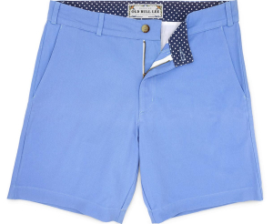Solid Light Blue Cotton Twill Men's Short With Contrast Lining - laydown