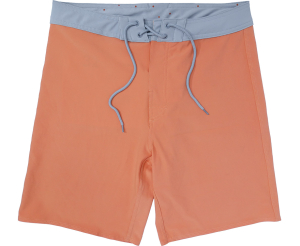 Orange Men's Board short With Grey Waistband - Front view laydown