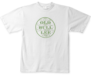 White cotton crew neck T with Apple green logo - Front view