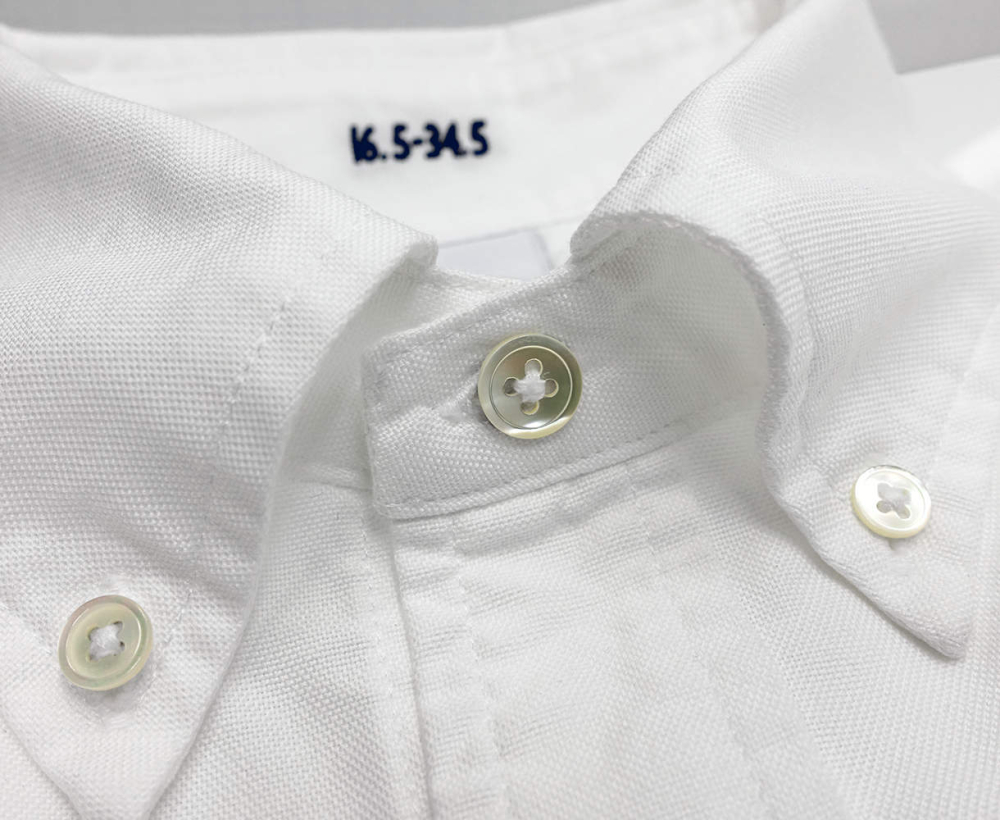 Photograph White Oxford Shirt Detail Collar & Front Button