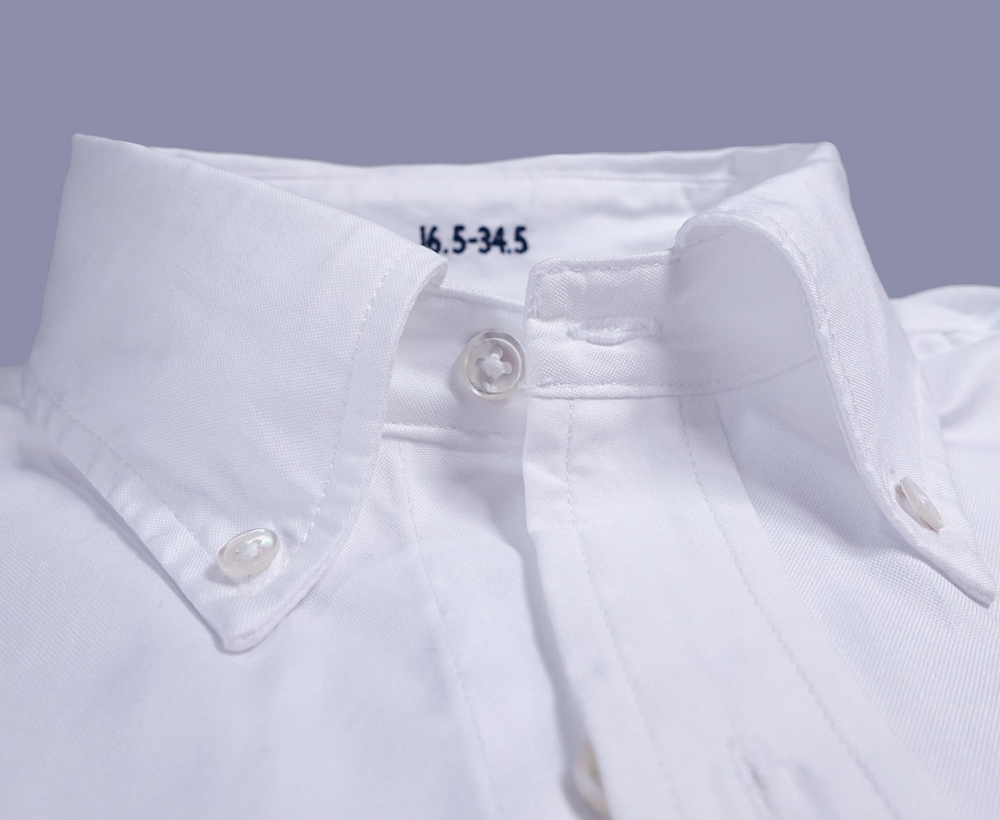 Photograph White Pin Point Shirt Detail Collar & Front Button