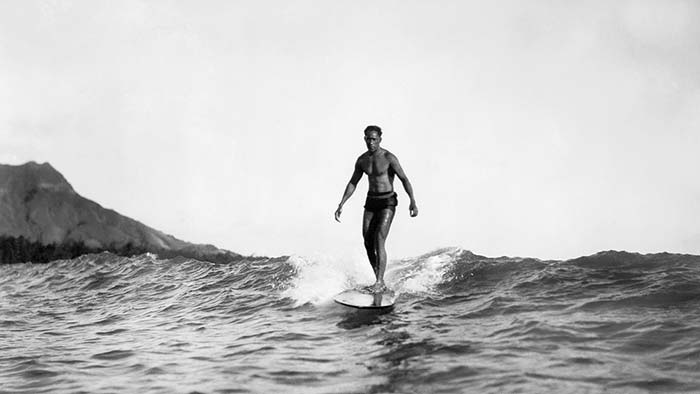 Old Picture Man surfing in Hawaii