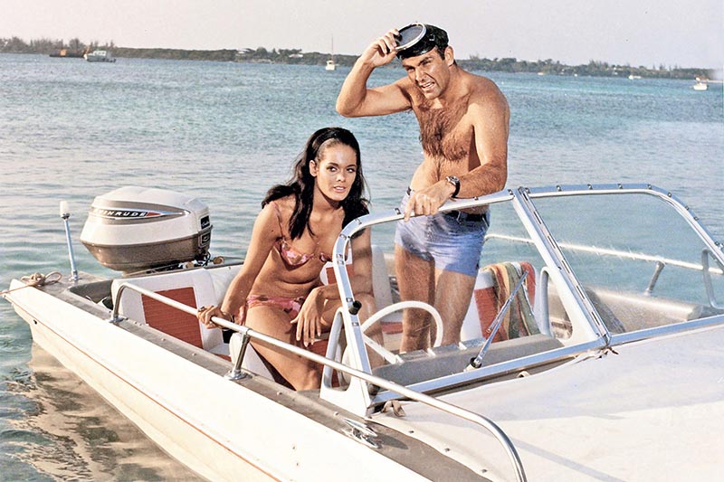 James Bond On Boat from movie Thunderball
