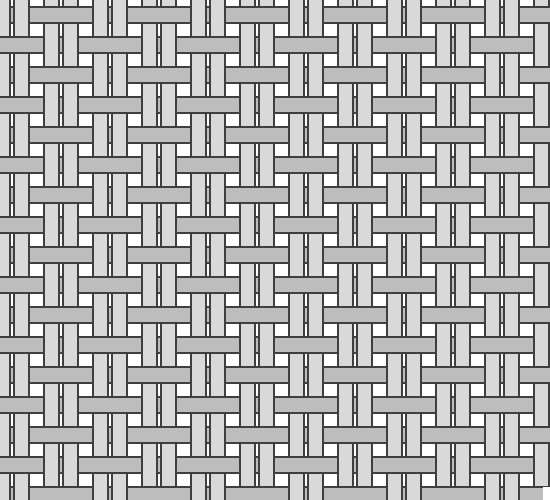 Grayscale diagram of yarn pattern in pinpoint weave