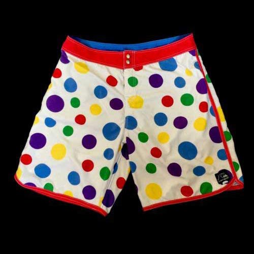 Men's white with colored polka-Dots Boardshort