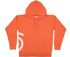 Laydown - Front View - Orange Cotton Hooded Sweatshirt
